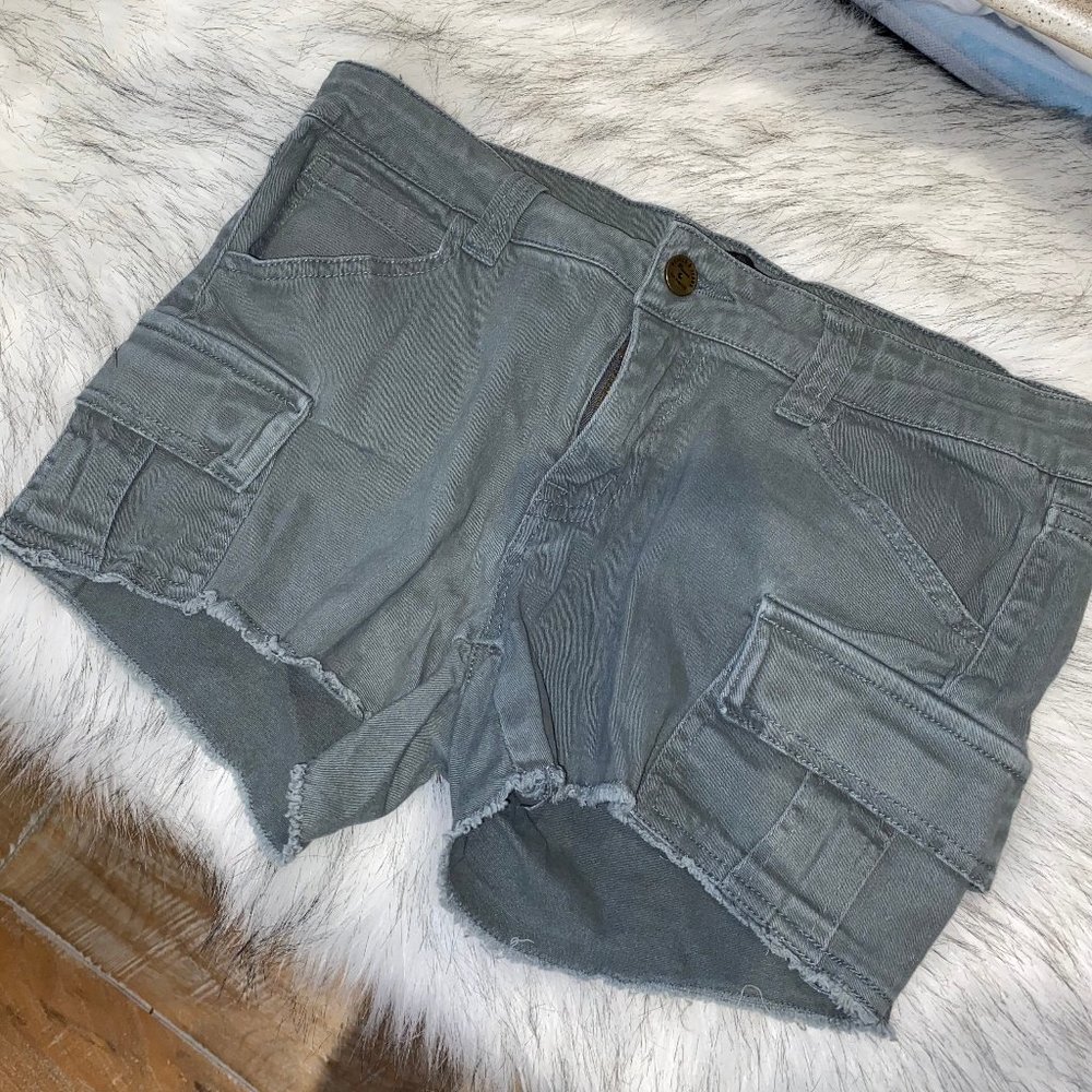 Klique B Navy Green Cargo Shorts